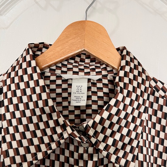 H&M Checkered Satin Blouse - Picture 5 of 10